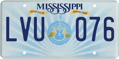 MS license plate LVU076