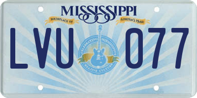 MS license plate LVU077