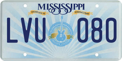 MS license plate LVU080