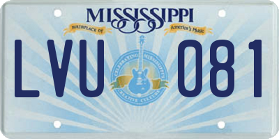 MS license plate LVU081