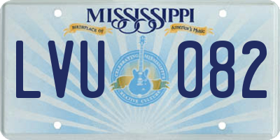 MS license plate LVU082