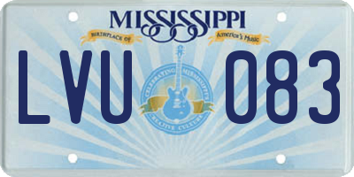 MS license plate LVU083