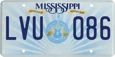 MS license plate LVU086