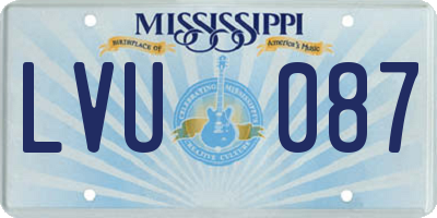 MS license plate LVU087