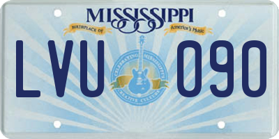MS license plate LVU090