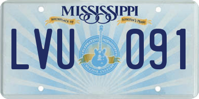 MS license plate LVU091