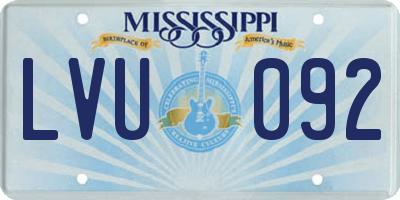 MS license plate LVU092