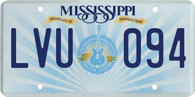MS license plate LVU094