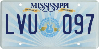 MS license plate LVU097