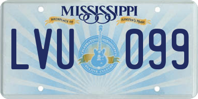 MS license plate LVU099