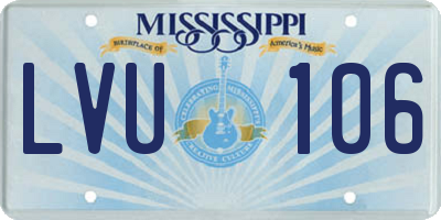 MS license plate LVU106