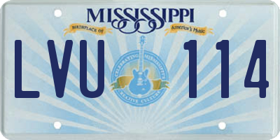 MS license plate LVU114