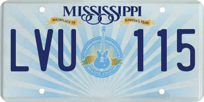 MS license plate LVU115