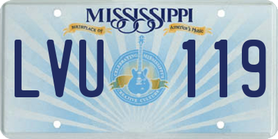 MS license plate LVU119