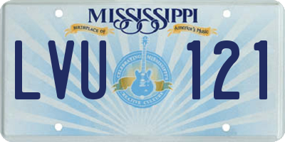 MS license plate LVU121
