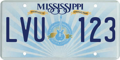 MS license plate LVU123