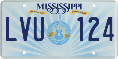 MS license plate LVU124