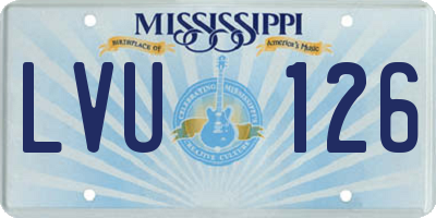 MS license plate LVU126