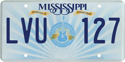 MS license plate LVU127