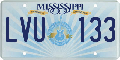 MS license plate LVU133