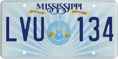 MS license plate LVU134