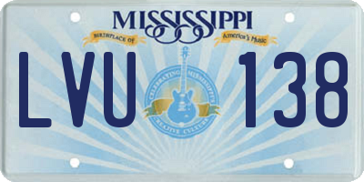 MS license plate LVU138