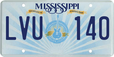 MS license plate LVU140
