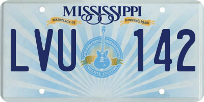 MS license plate LVU142