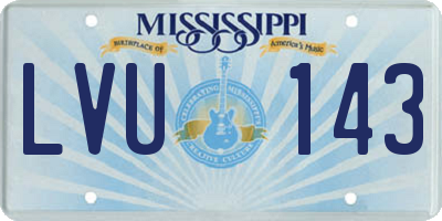 MS license plate LVU143