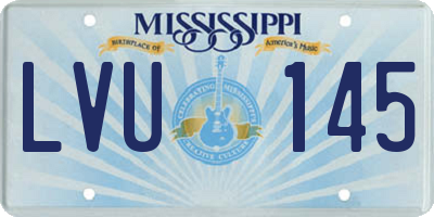 MS license plate LVU145