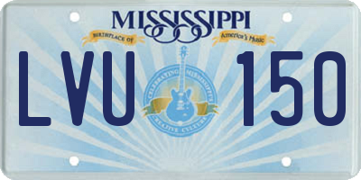 MS license plate LVU150