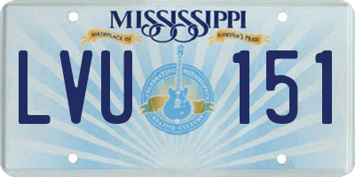 MS license plate LVU151