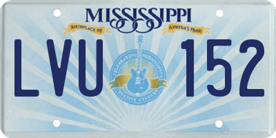 MS license plate LVU152