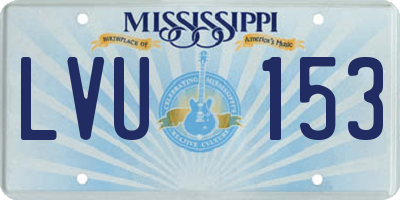 MS license plate LVU153