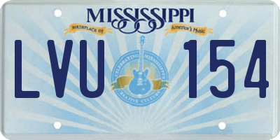 MS license plate LVU154