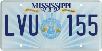 MS license plate LVU155