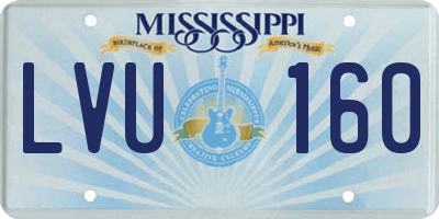 MS license plate LVU160