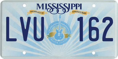 MS license plate LVU162