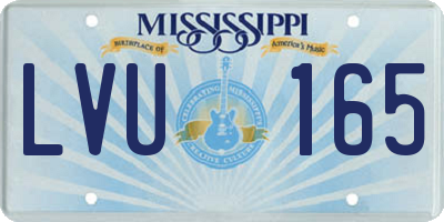 MS license plate LVU165