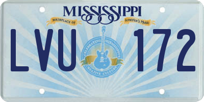 MS license plate LVU172