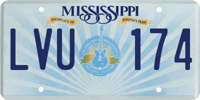 MS license plate LVU174