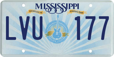 MS license plate LVU177