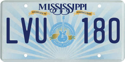 MS license plate LVU180