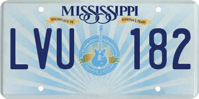 MS license plate LVU182