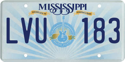 MS license plate LVU183