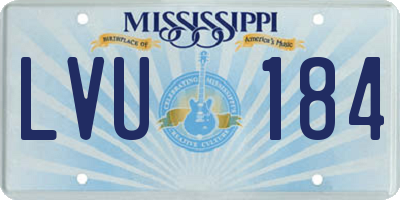 MS license plate LVU184