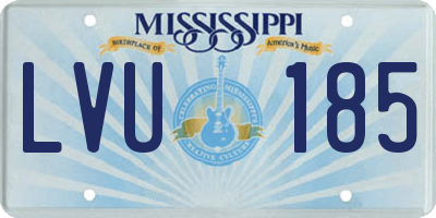 MS license plate LVU185