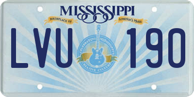 MS license plate LVU190