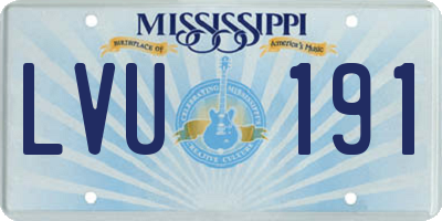 MS license plate LVU191