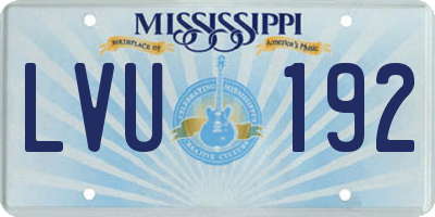 MS license plate LVU192